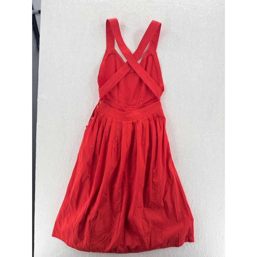 Unbranded - Sun Dress Criss Cross Back Pleated Pockets - Red -‎ Small - Women - Picture 3 of 8